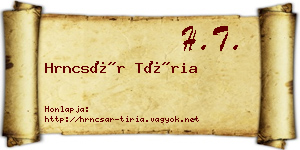 Hrncsár Tíria névjegykártya